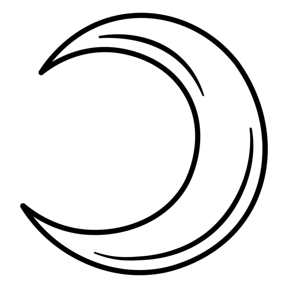 hand drawn abstract boho moon vector
