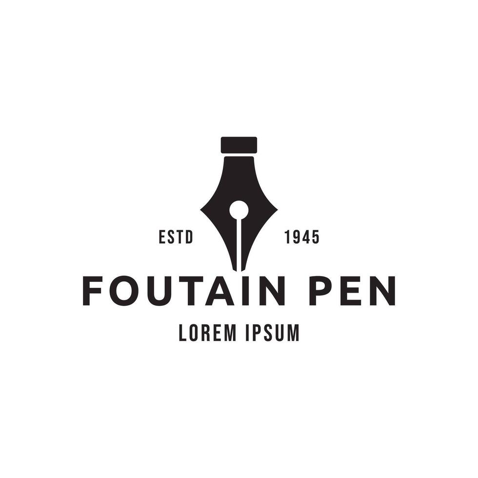 Fountain pen logo design vector
