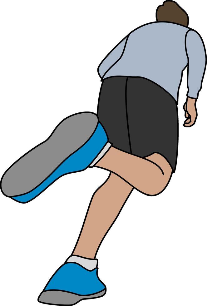 Illustration of a male athlete running with energy and style, showcasing determination and focus. Perfect for use in health and fitness campaigns, sports branding, or marathons and sport events vector
