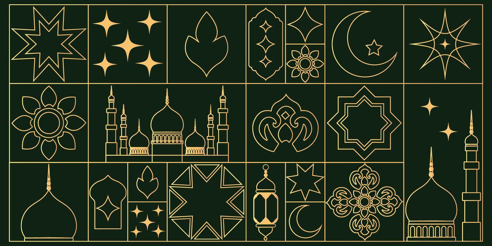 Geometric Islamic Arabic linear pattern. vector