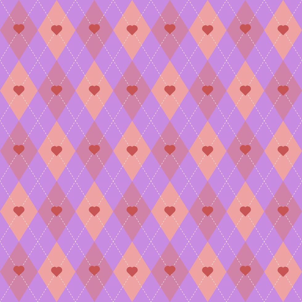 Valentine's day Argile Seamless Pattern with repeating Hearts. vector