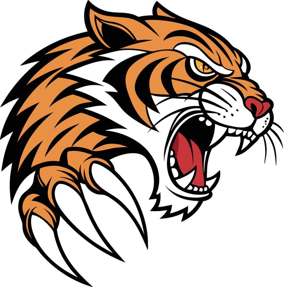 Aggressive tiger face vector