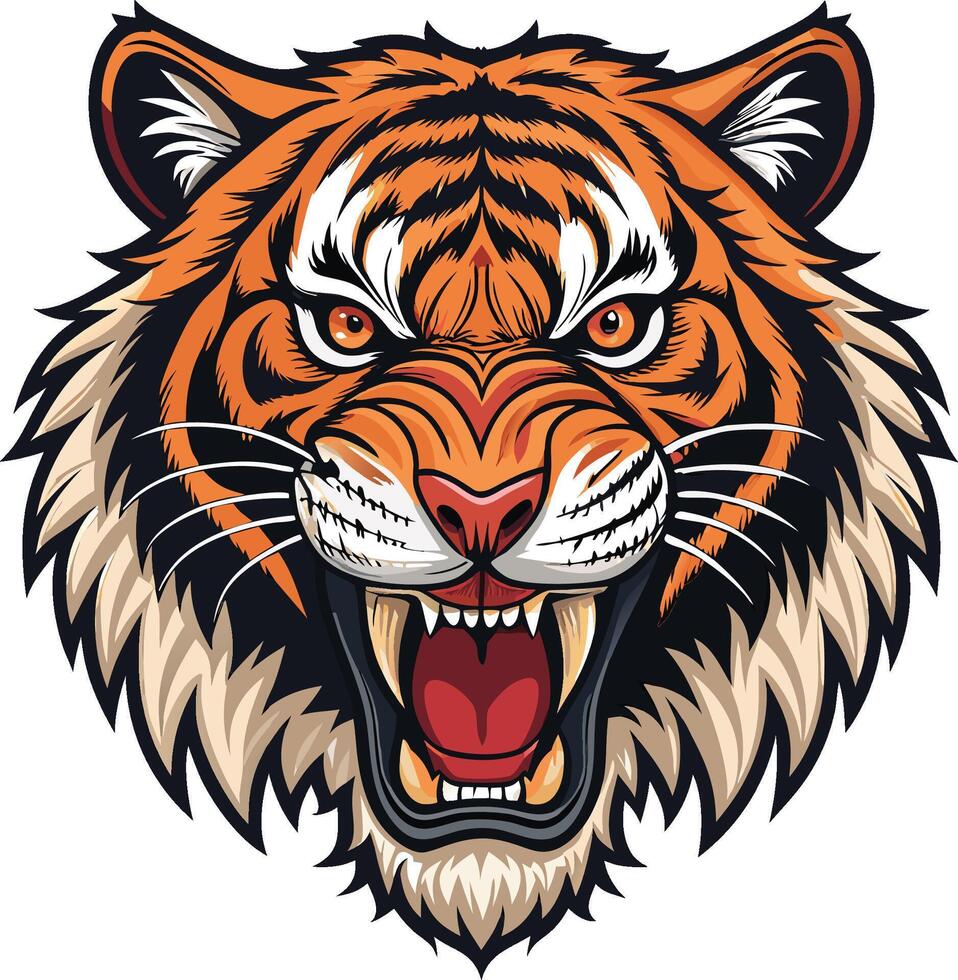 Angry tiger facedesign vector