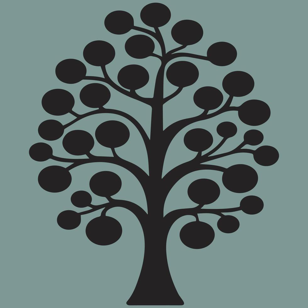 Minimalist Tree Icon Simple Nature Symbol vector