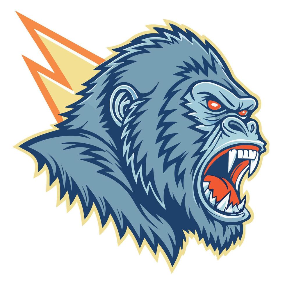 A fierce gorilla head vector