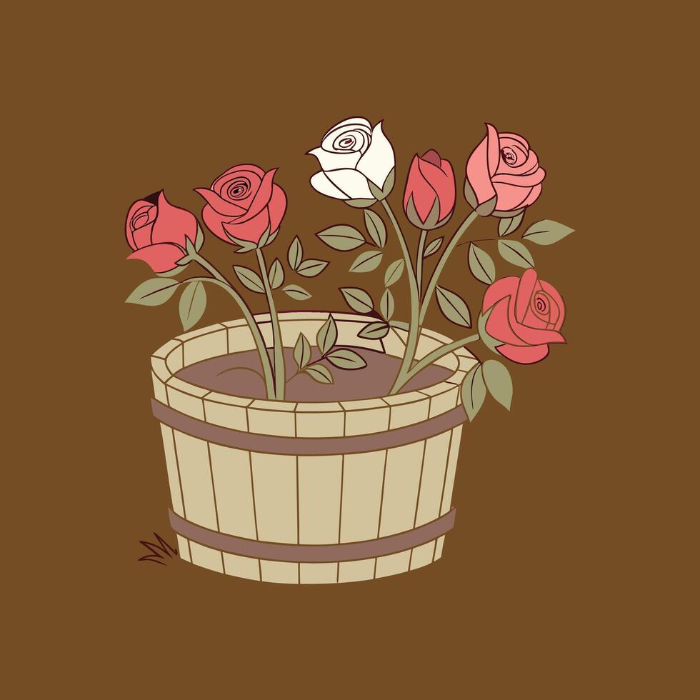Flower tob silhouette illustration . vector