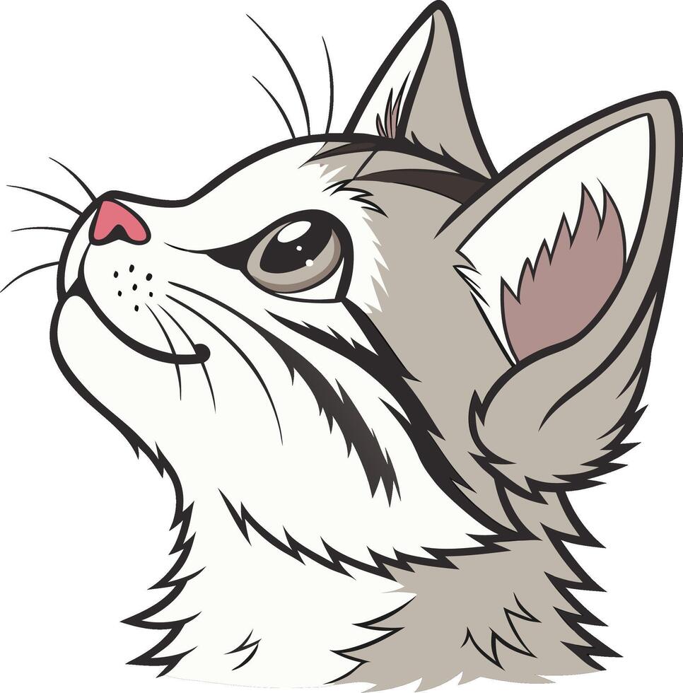 create a stylized cat head silhouette vector