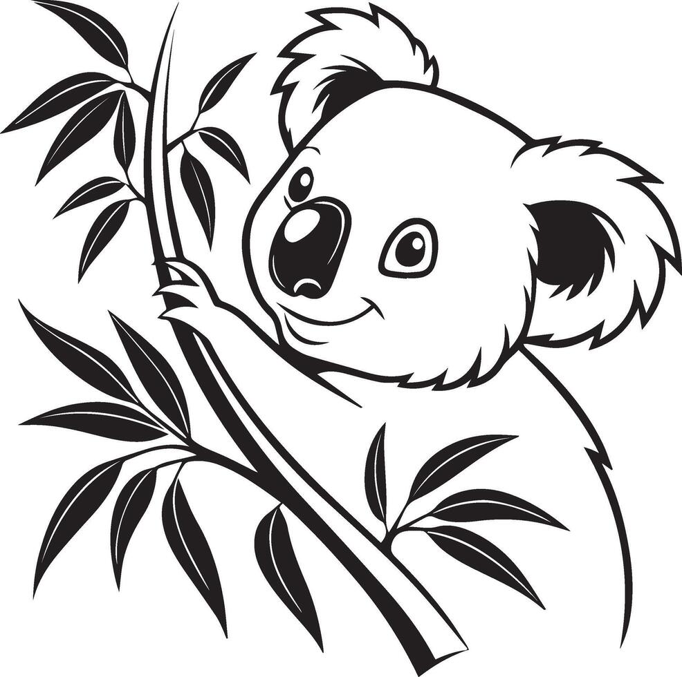 A koala logo featuring contrast of black and white vector