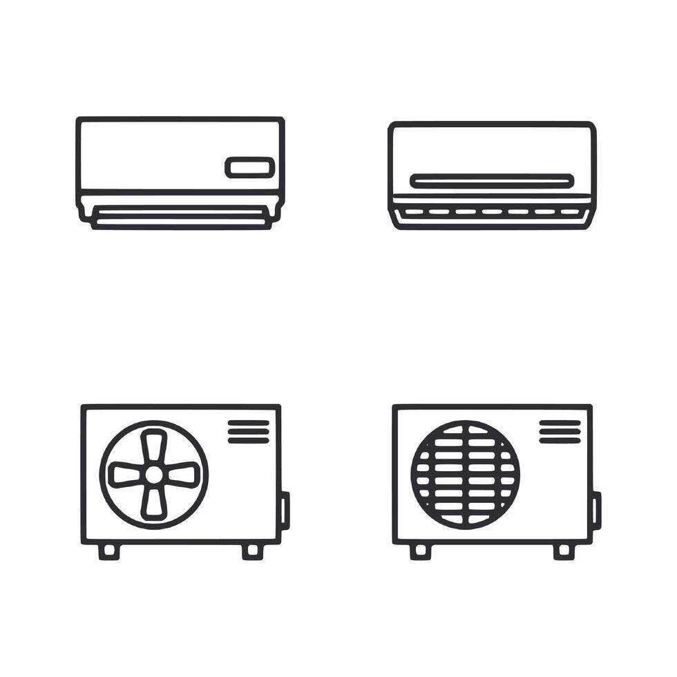 Four different types of air conditioners vector