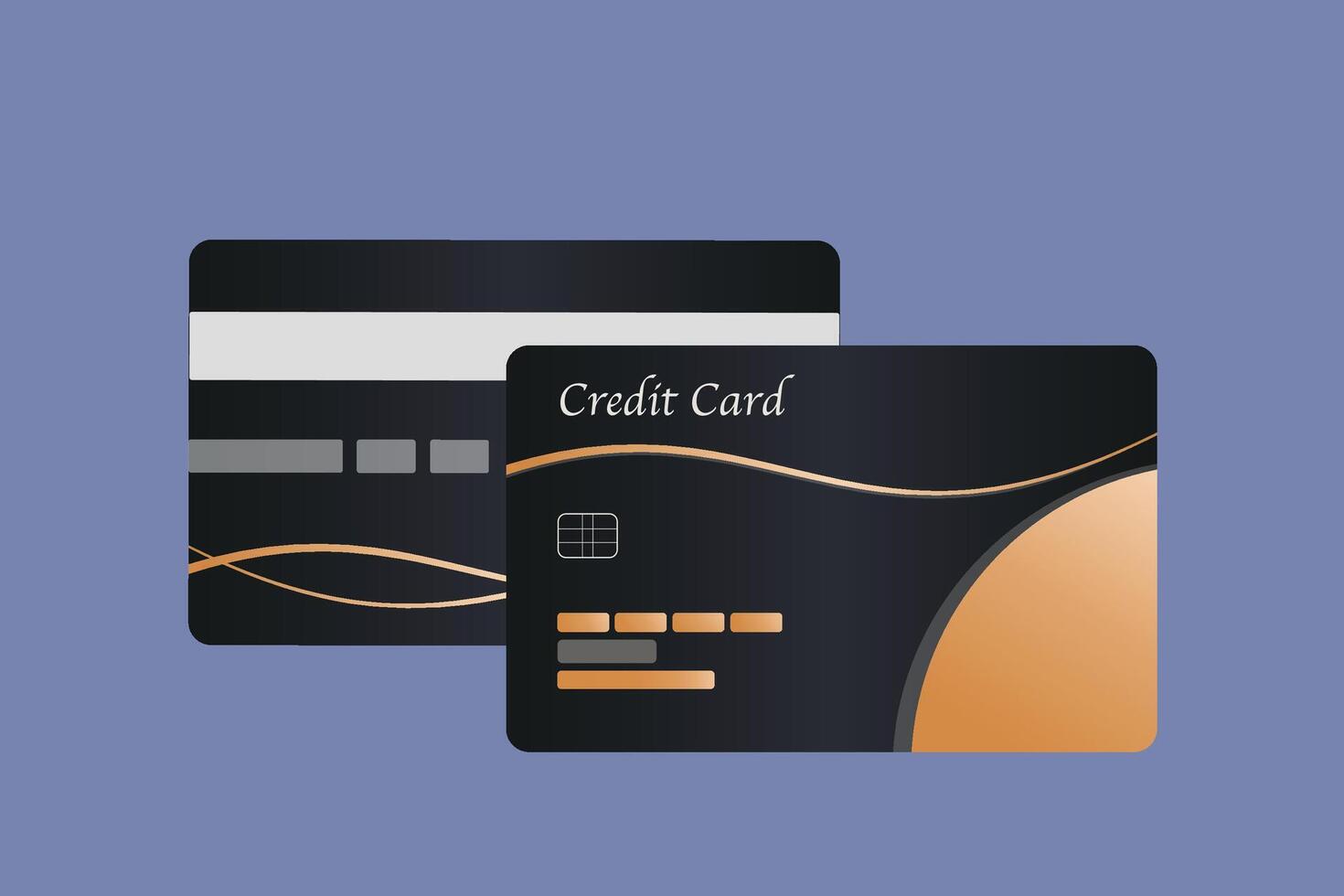 black card with a gold stripe vector