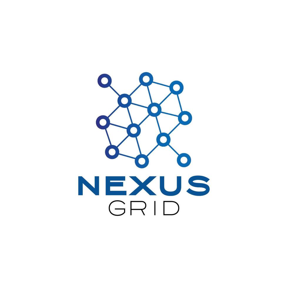 Nexus Grid Connecting Networks Logo Design Template vector