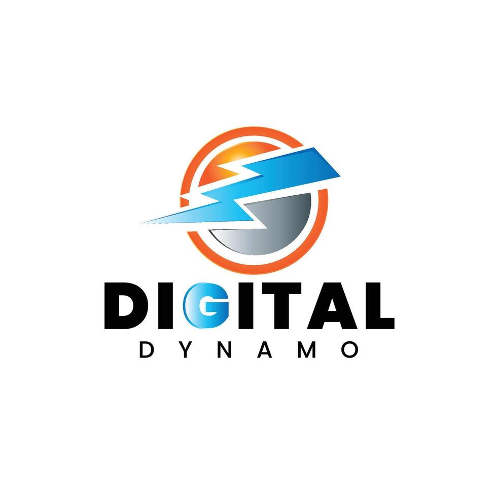 Digital Dynamo Dynamic Digital Logo Design for Tech Companies Template vector