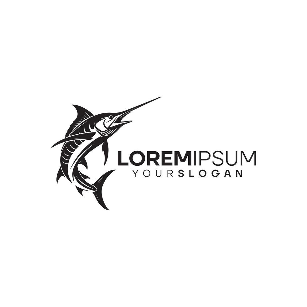 Marlin Fish Logo Design Template vector