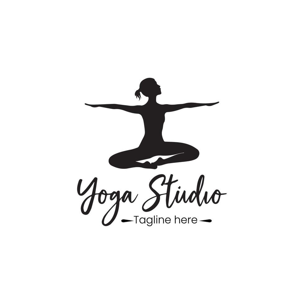 Elegant Yoga Studio Logo Design Template vector