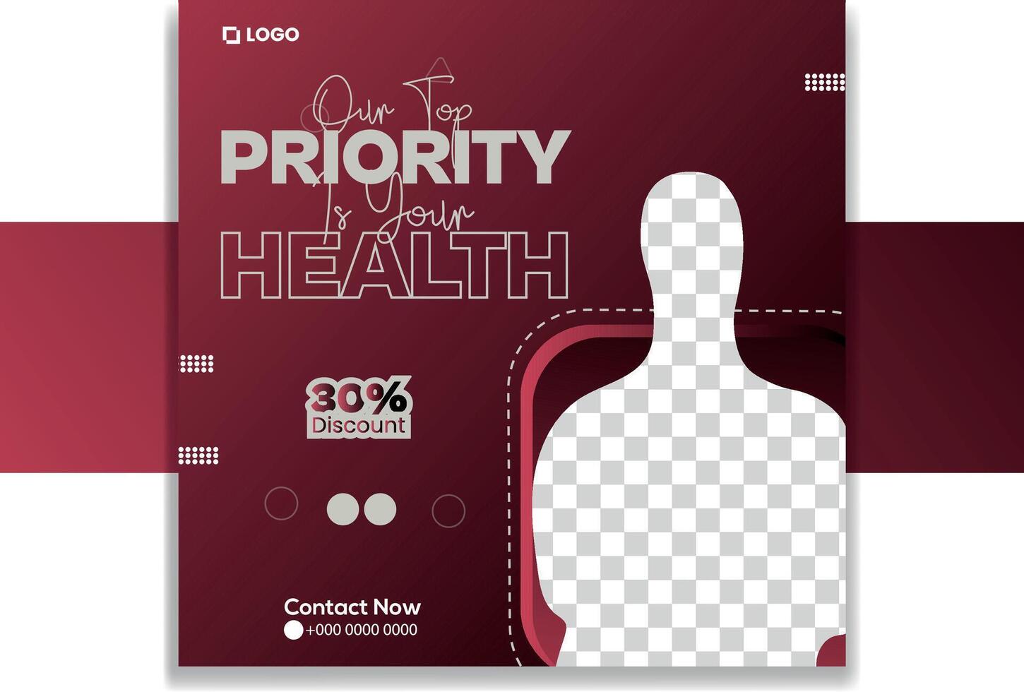 Modern Health Care medical banner for social media post template vector