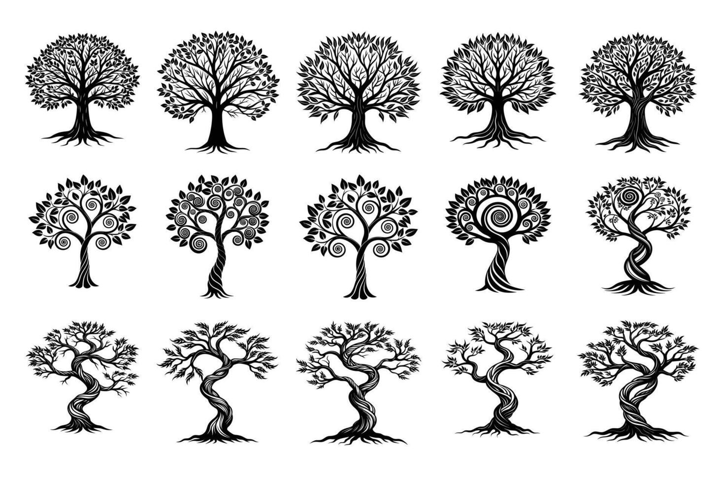 Tree silhouette on white bacground vector