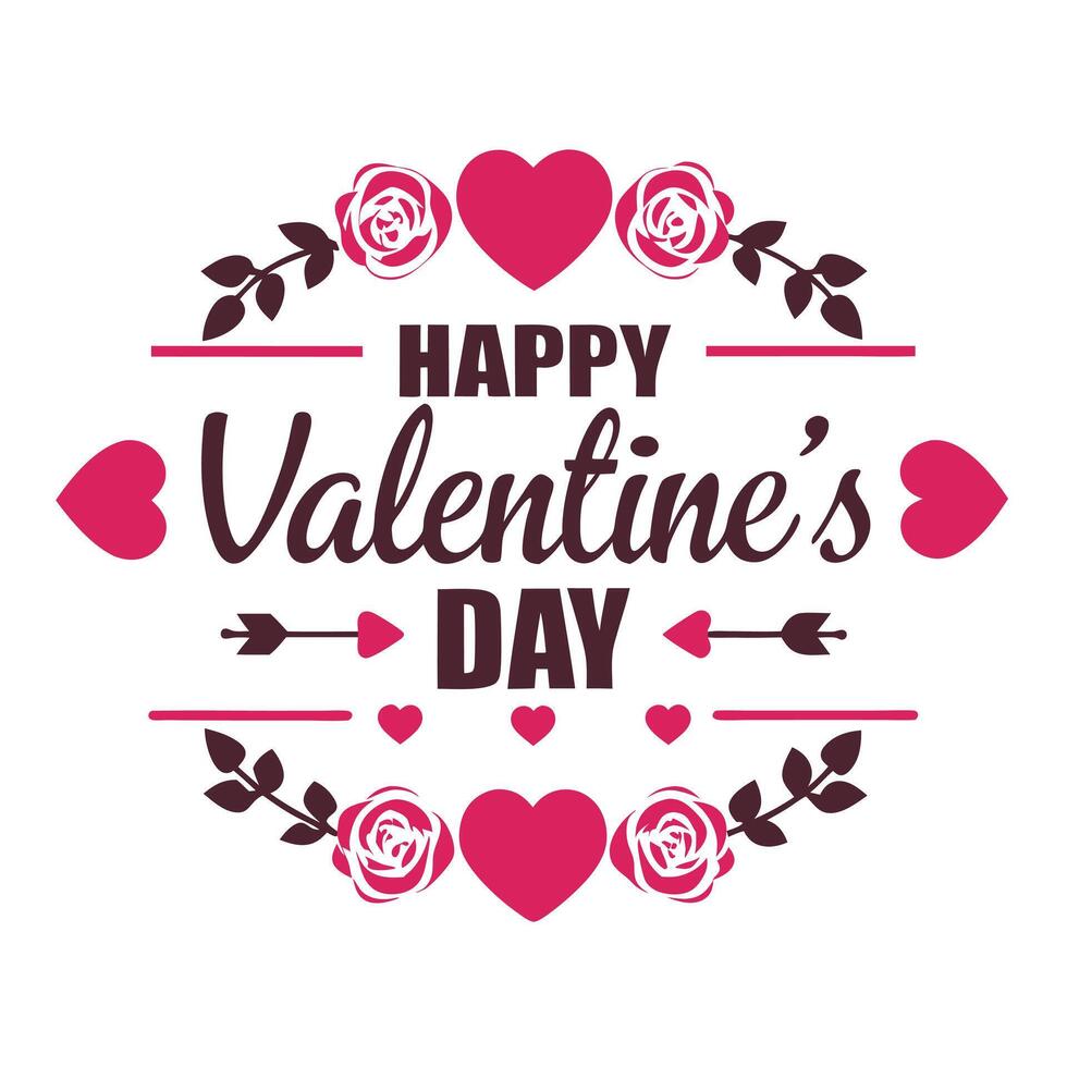 Happy valentine's day text on white background vector