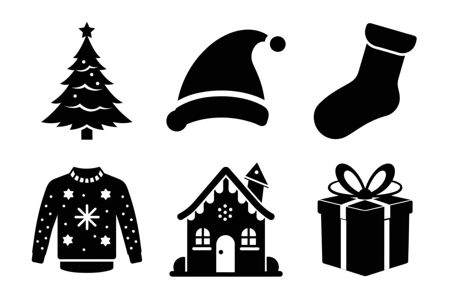 Christmas icon set on white background vector