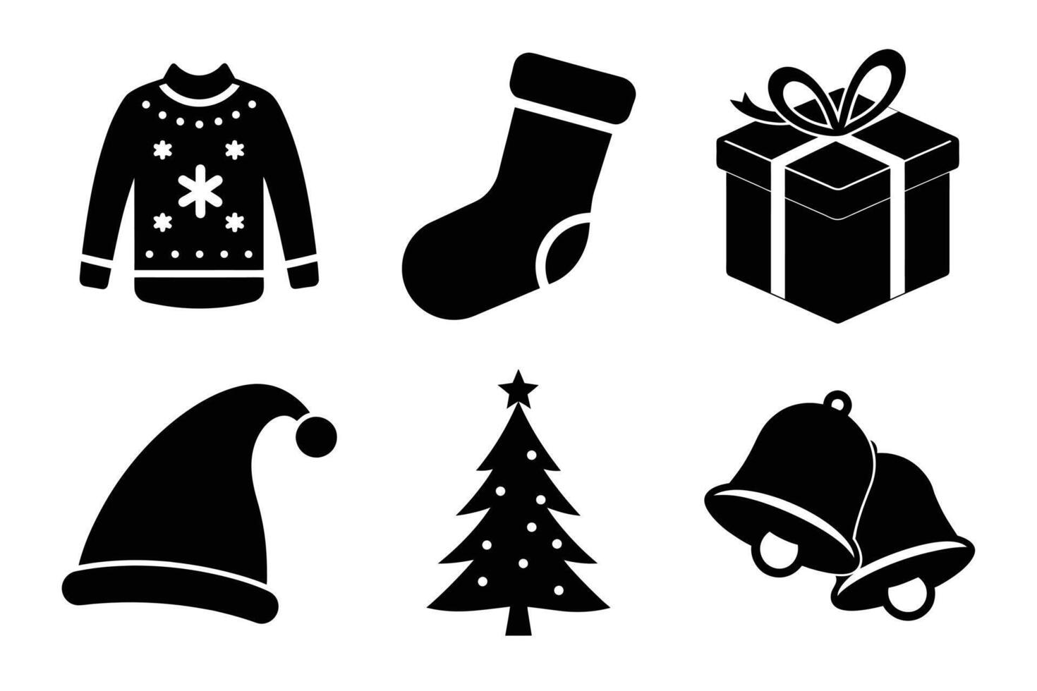 Christmas icon set on white background vector