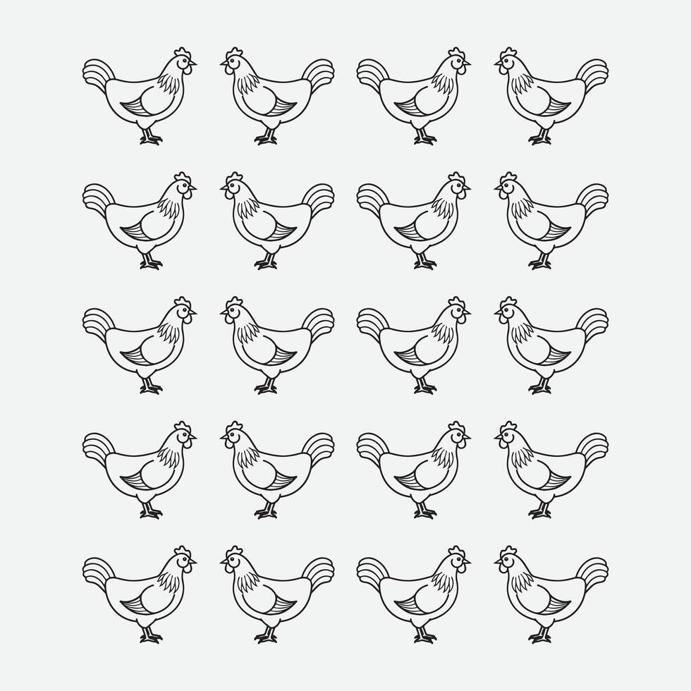 hen icon art design vector