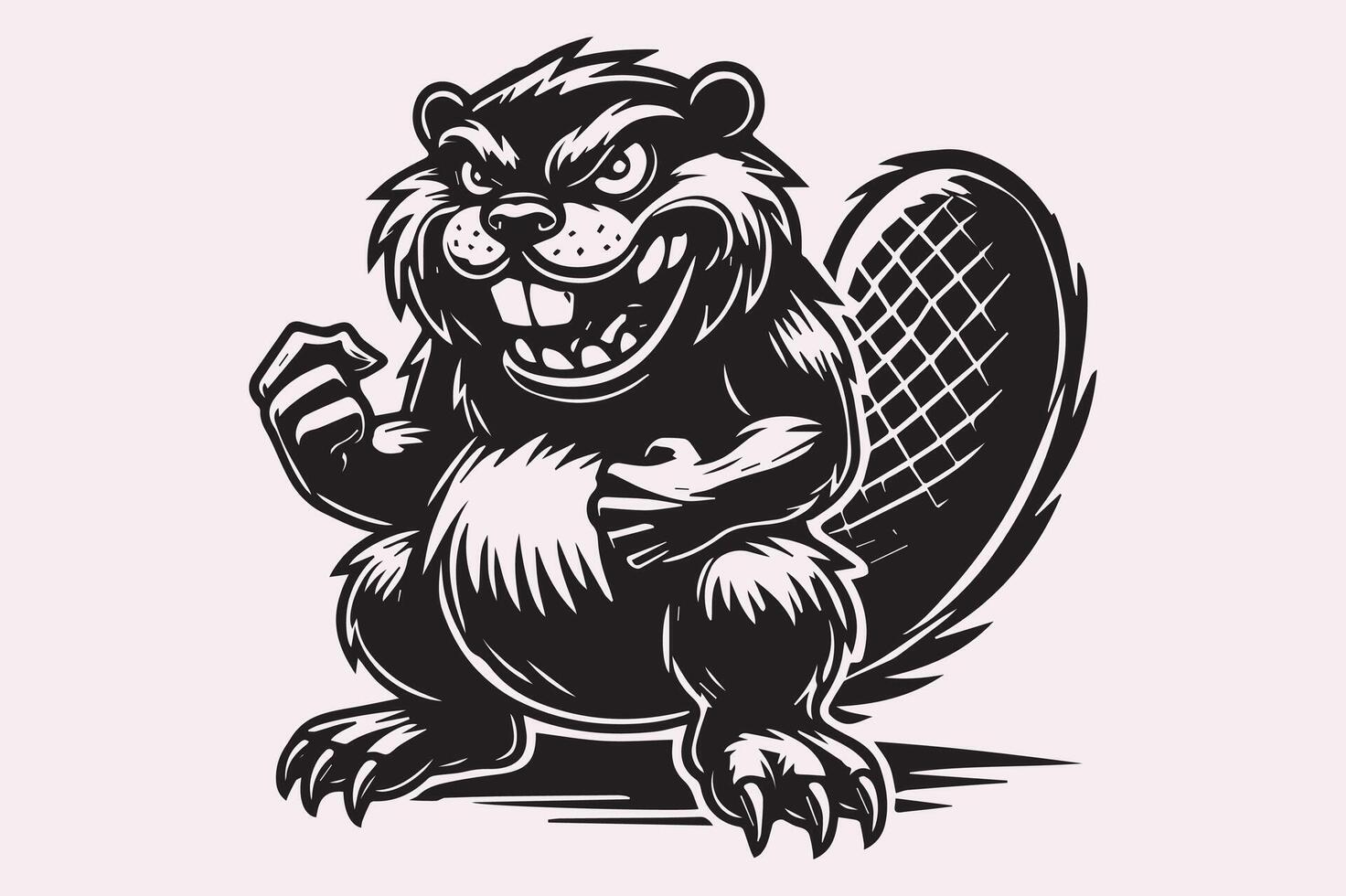 Angry Beaver Silhouette vector