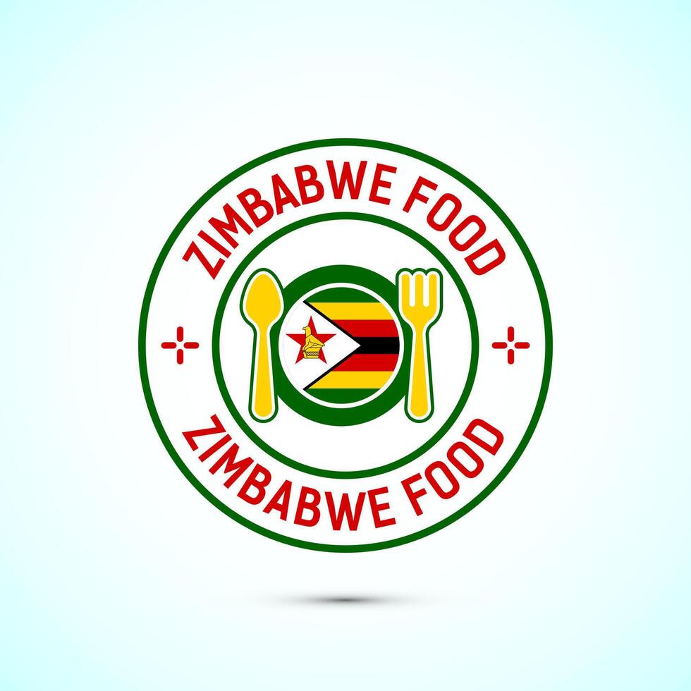 Zimbabwe food icon badge with flag, suitable for restaurant business vector