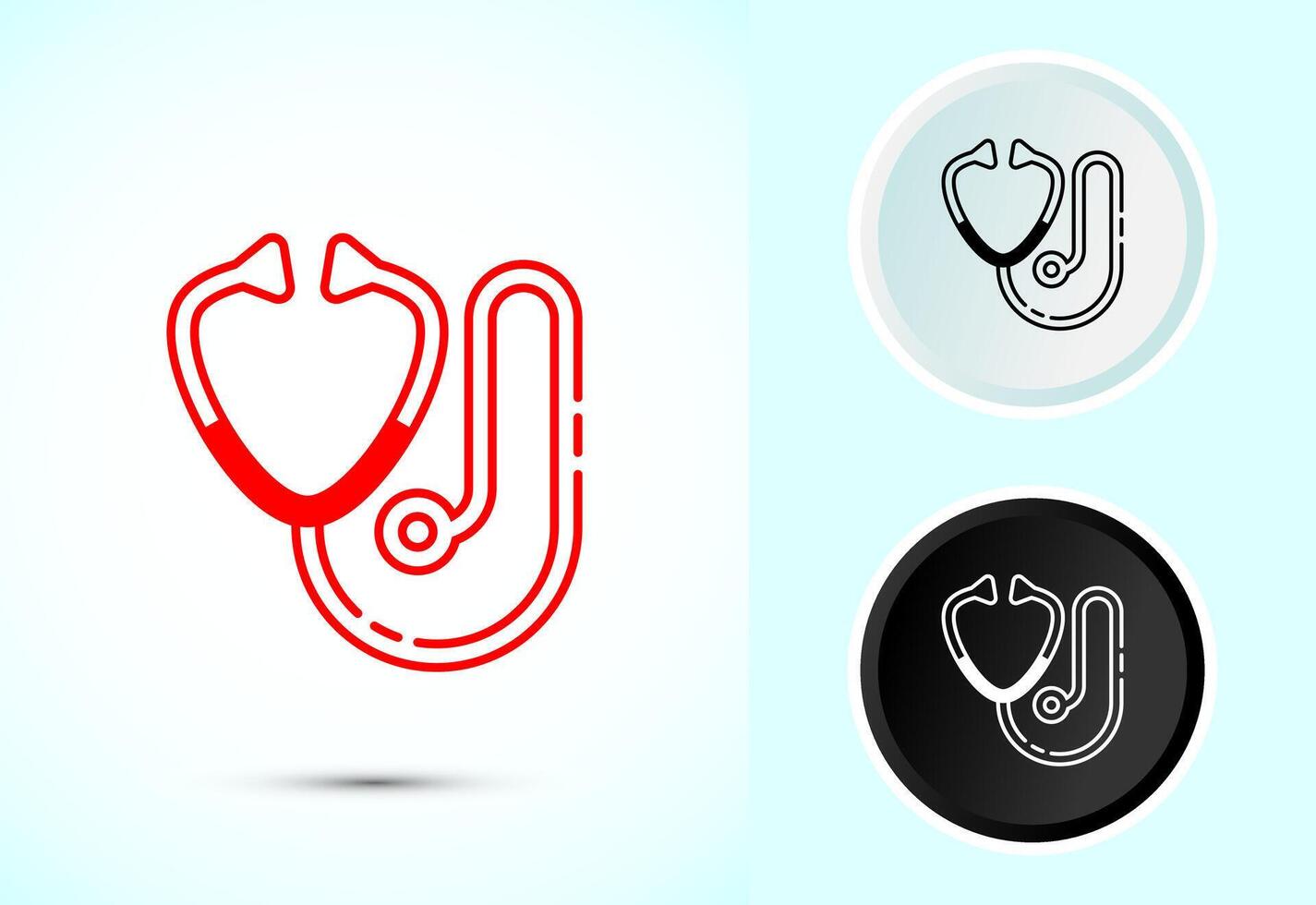 Stethoscope icon. Doctor stethoscope medical device icon vector
