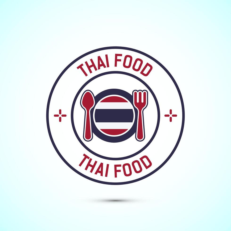 Thai food icon badge with flag, suitable for restaurant business vector