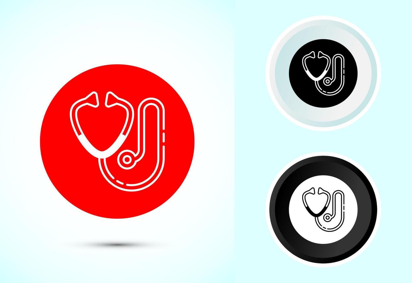 Stethoscope icon design illustration. Doctor stethoscope medical device icon vector