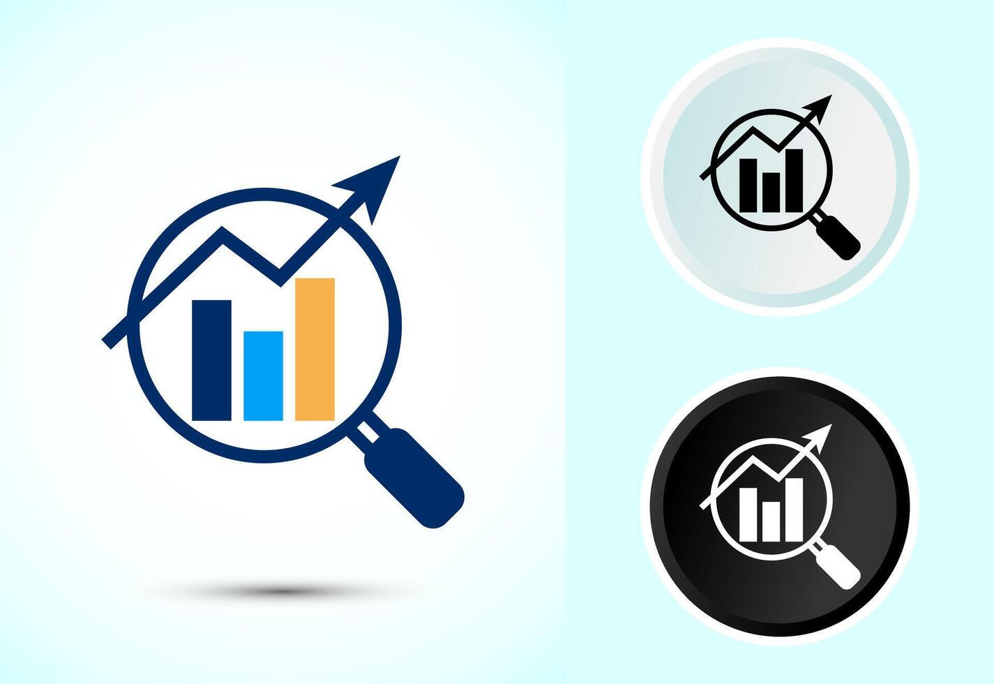 Data analytics icon. Market research, analytic icon vector