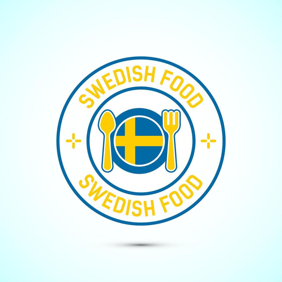Swedish food icon badge with flag, suitable for restaurant business vector