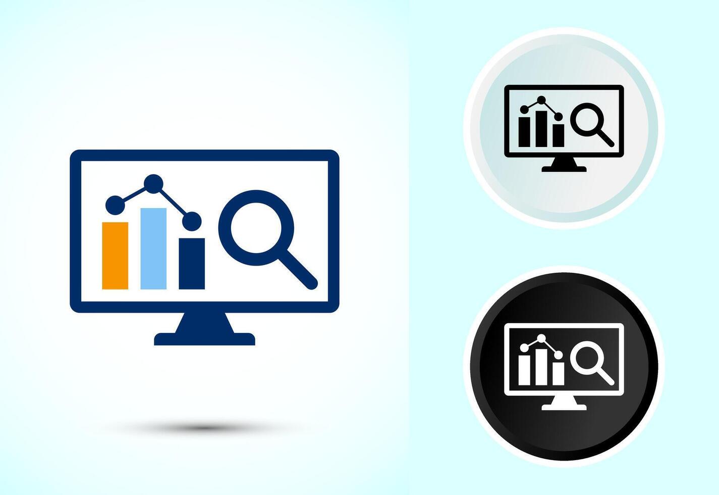 Data analytics icon, Market research icon vector
