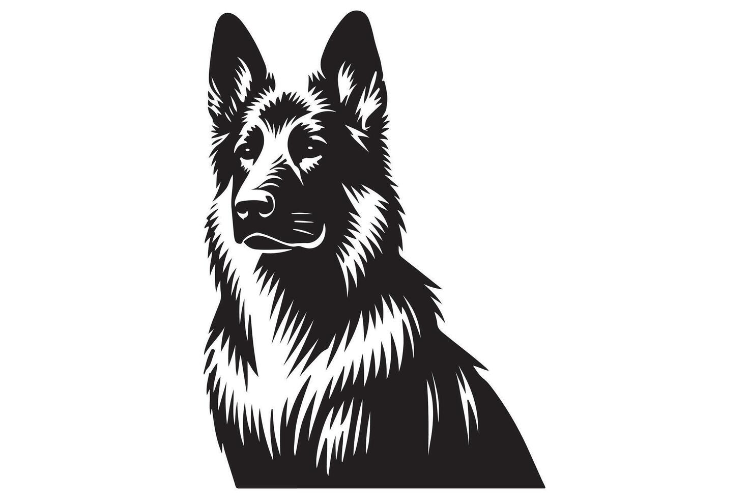 German Shepherd portrait vector