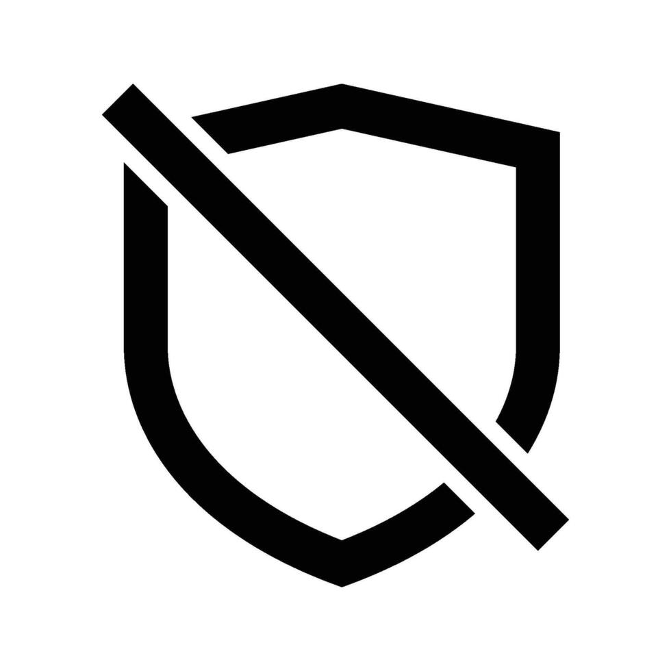Shield, Protection, Security Icon, Isolated Silhouette Icon. vector