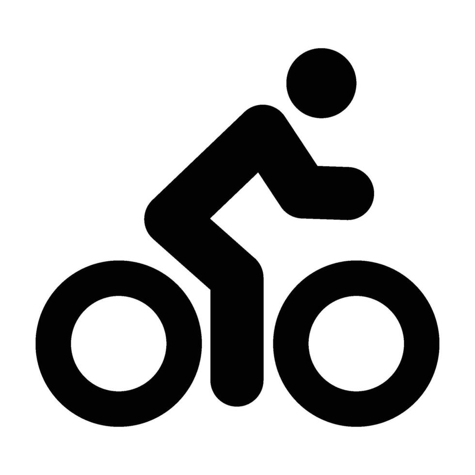 Cyclist icon. Bicycle concept linear sign, illustration. vector