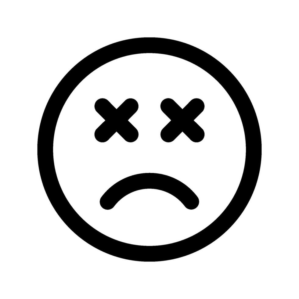 Dizzy emoji on background. Cute emoticon. vector
