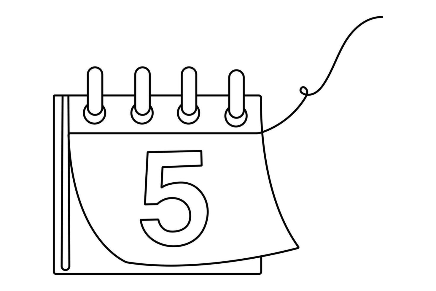 Table calendar continuous single line drawing and new years design vector