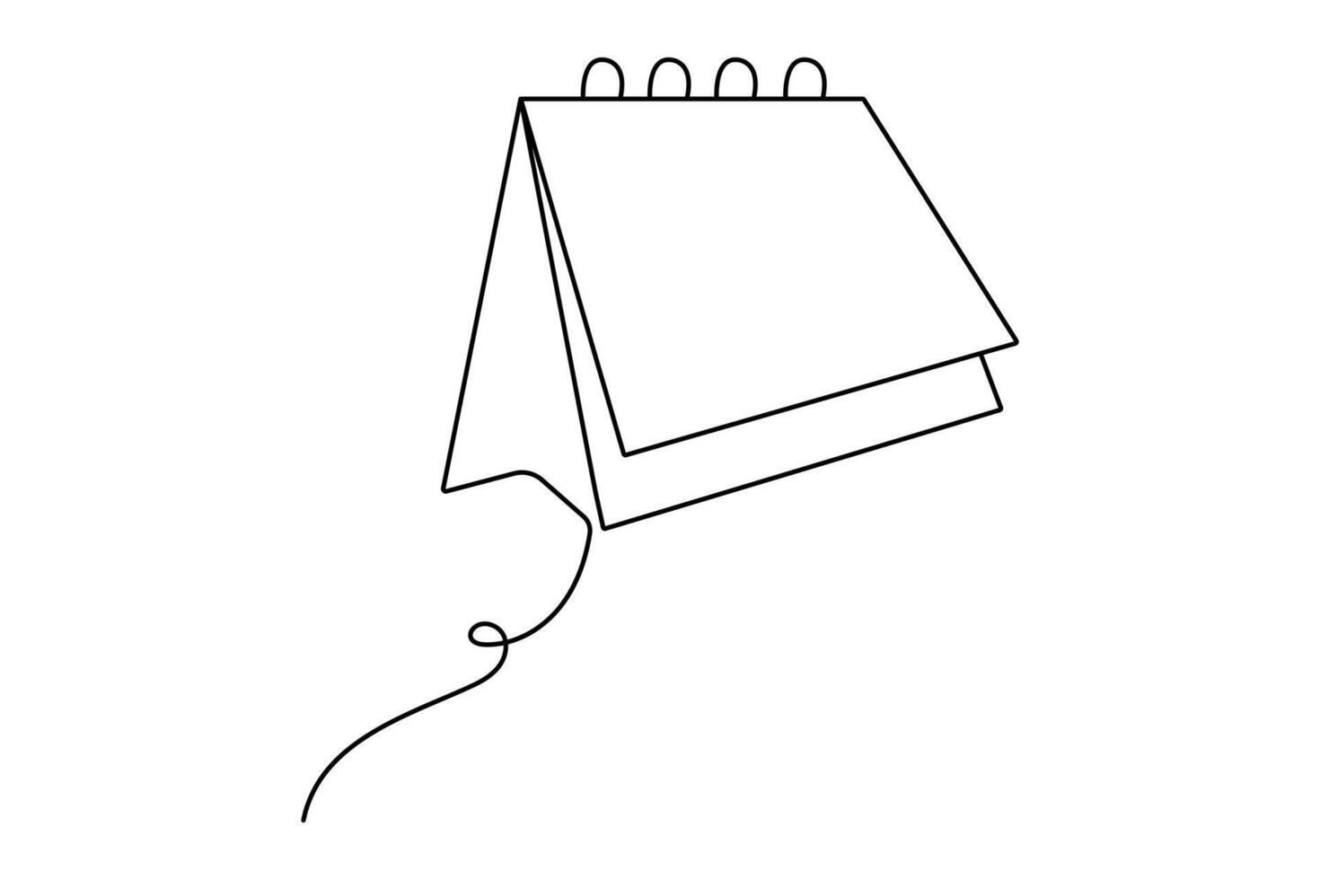 Table calendar continuous one line drawing and happy new years outline editable stroke vector