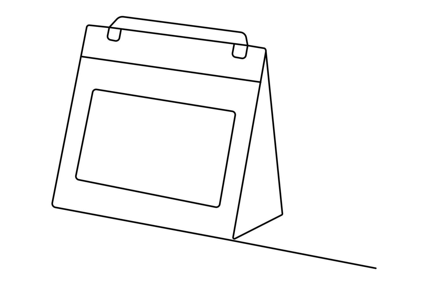 Table calendar continuous one line art drawing of happy new years simple design vector