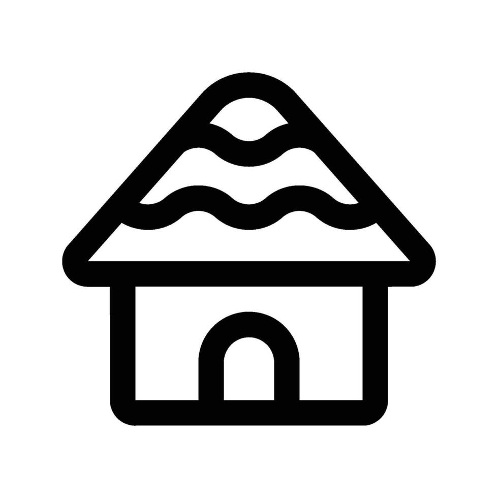 Papua traditional house silhouette illustration design elements, indonesian ancient architecture vector
