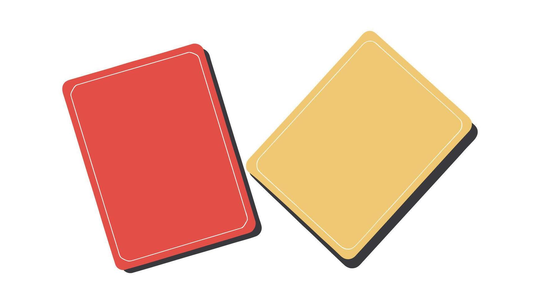 Two red and yellow cards are shown on a white background vector