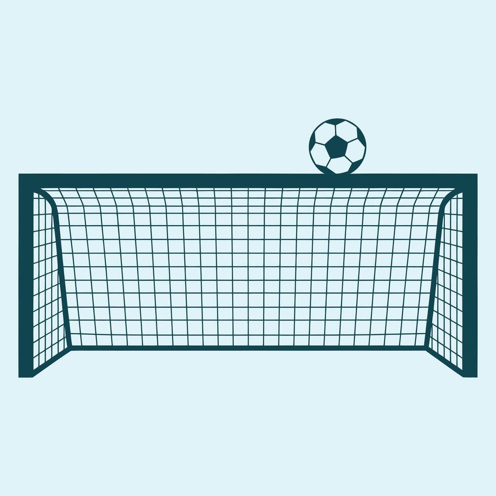 Soccer goal with ball illustration vector