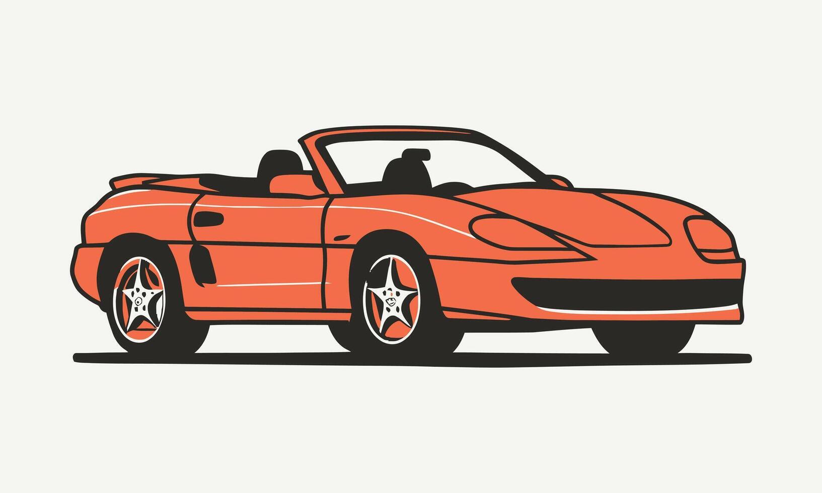 An orange sports car on a white background vector