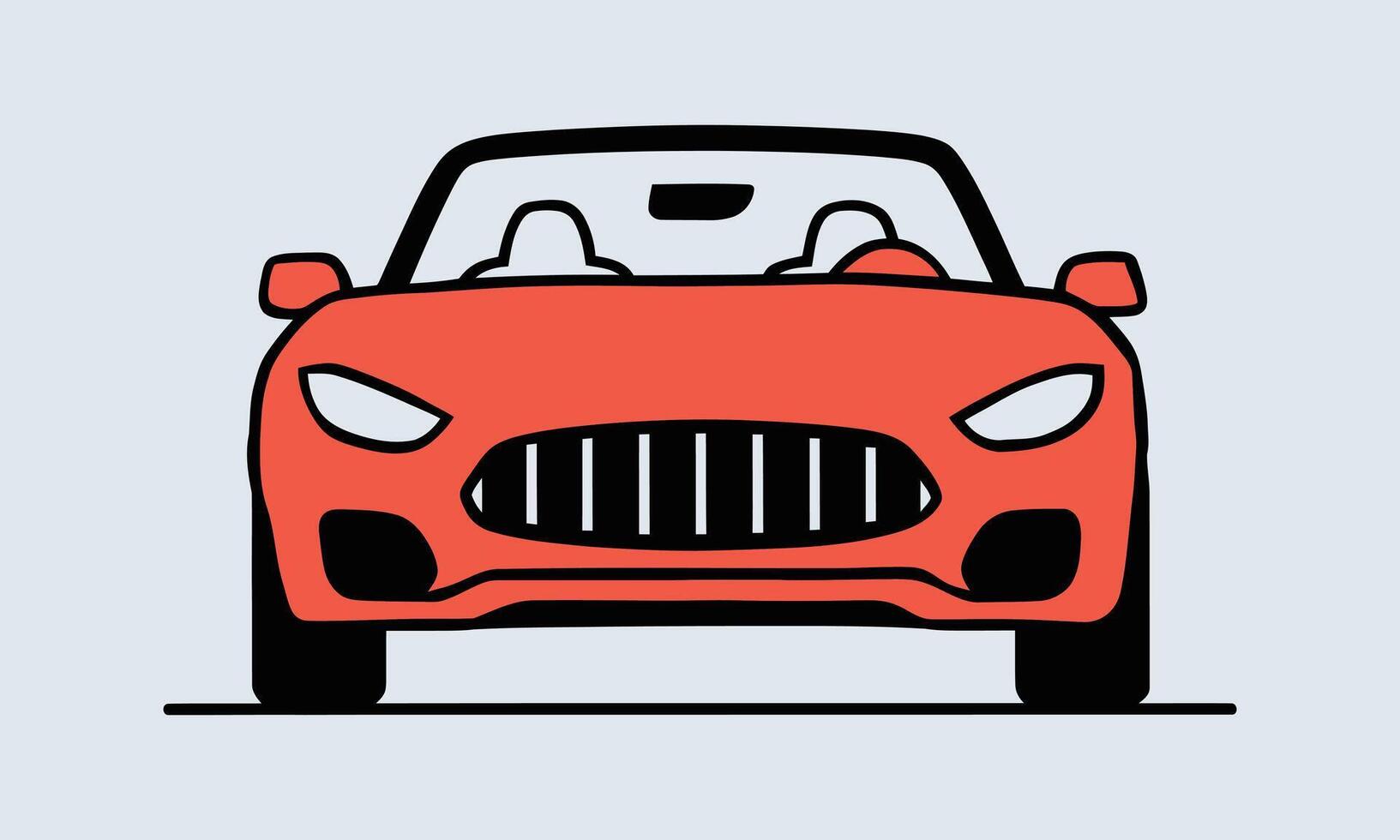 A red car with the hood up on a blue background vector