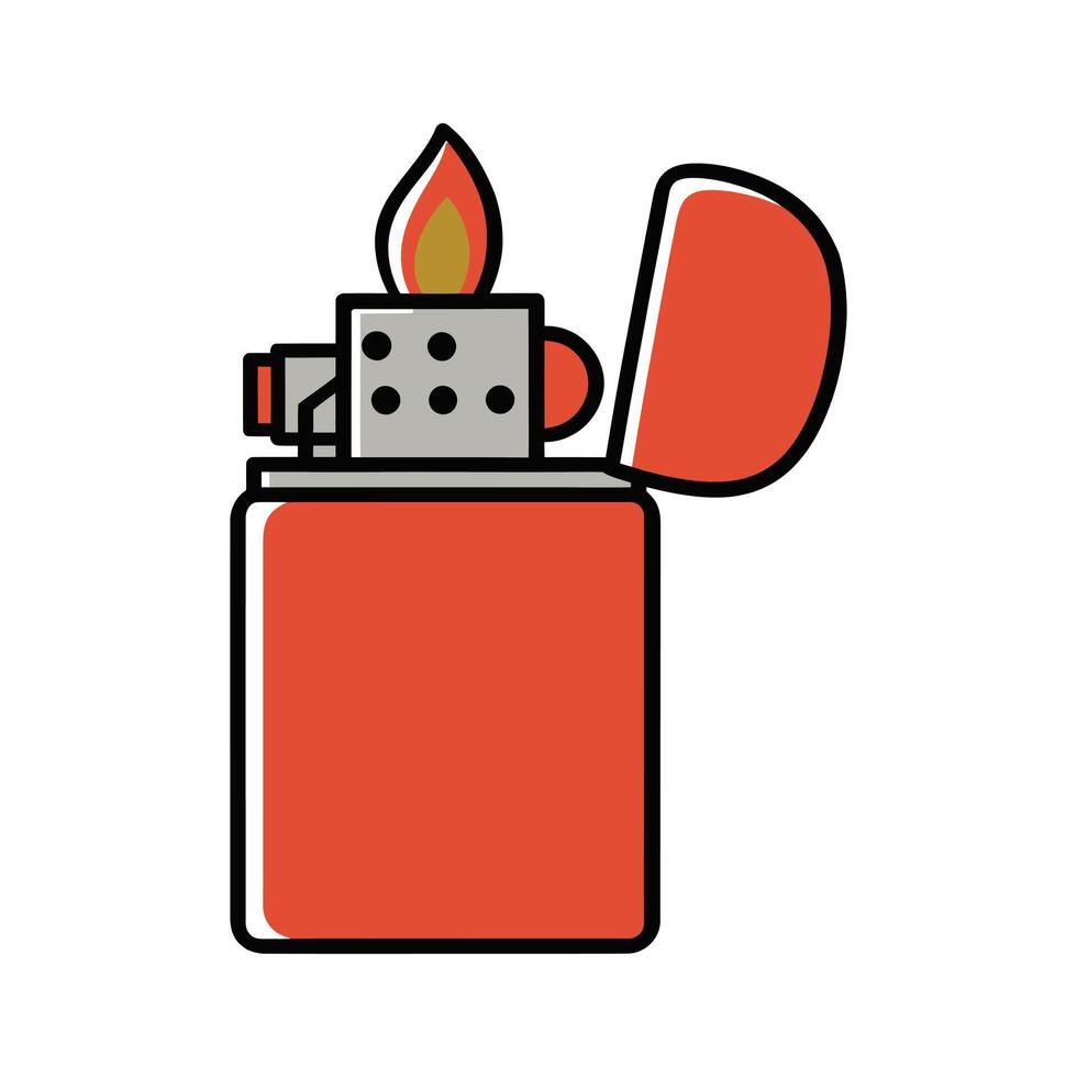A flat illustration of lighter drawing isolated vector