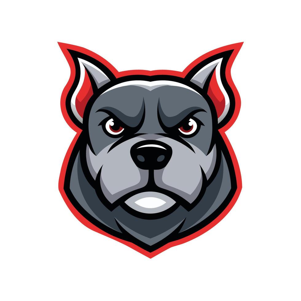 Aggressive Pitbull Mascot Design with a Bold and Intense Expression vector