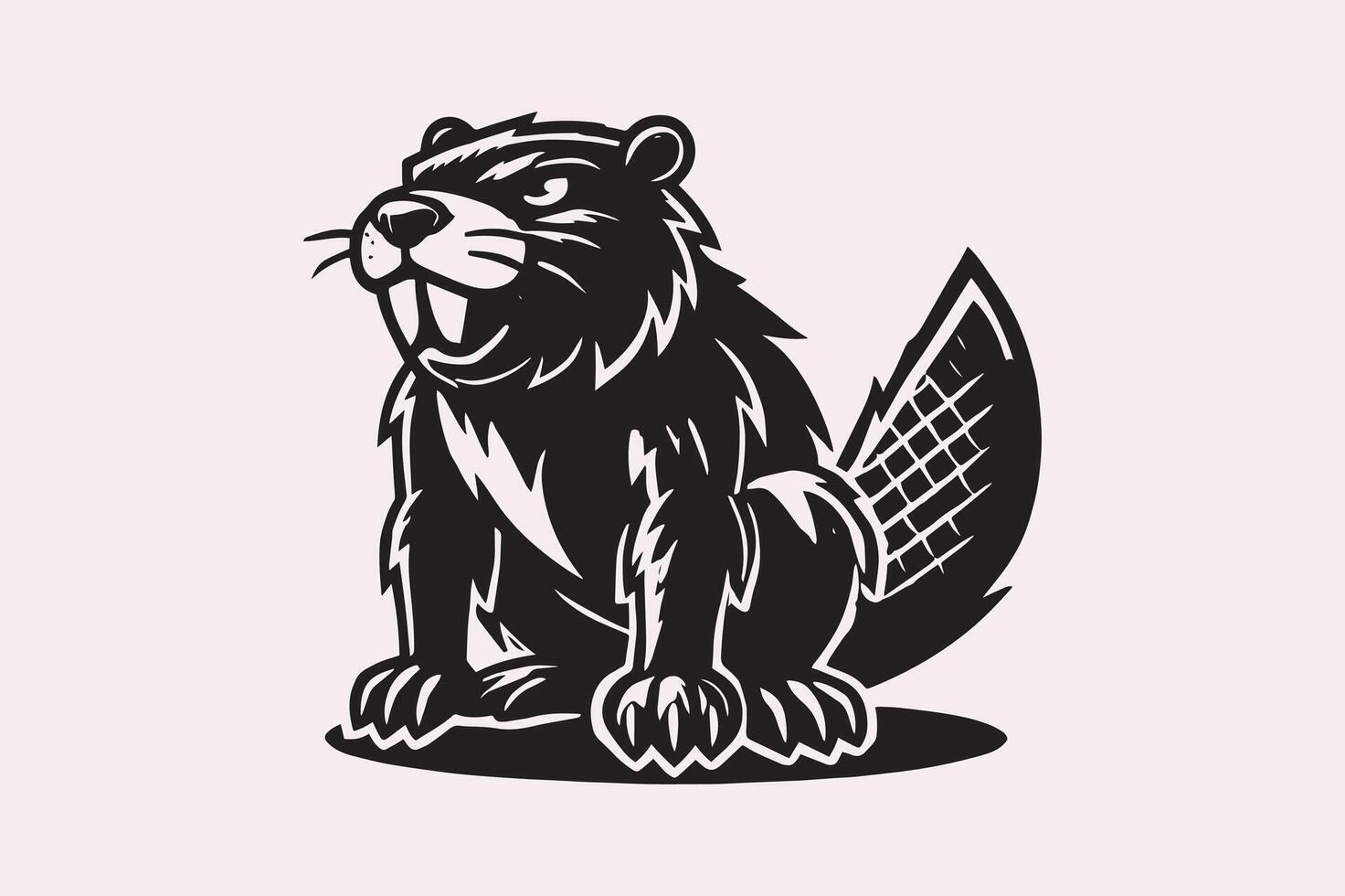 Angry Beaver Silhouette vector