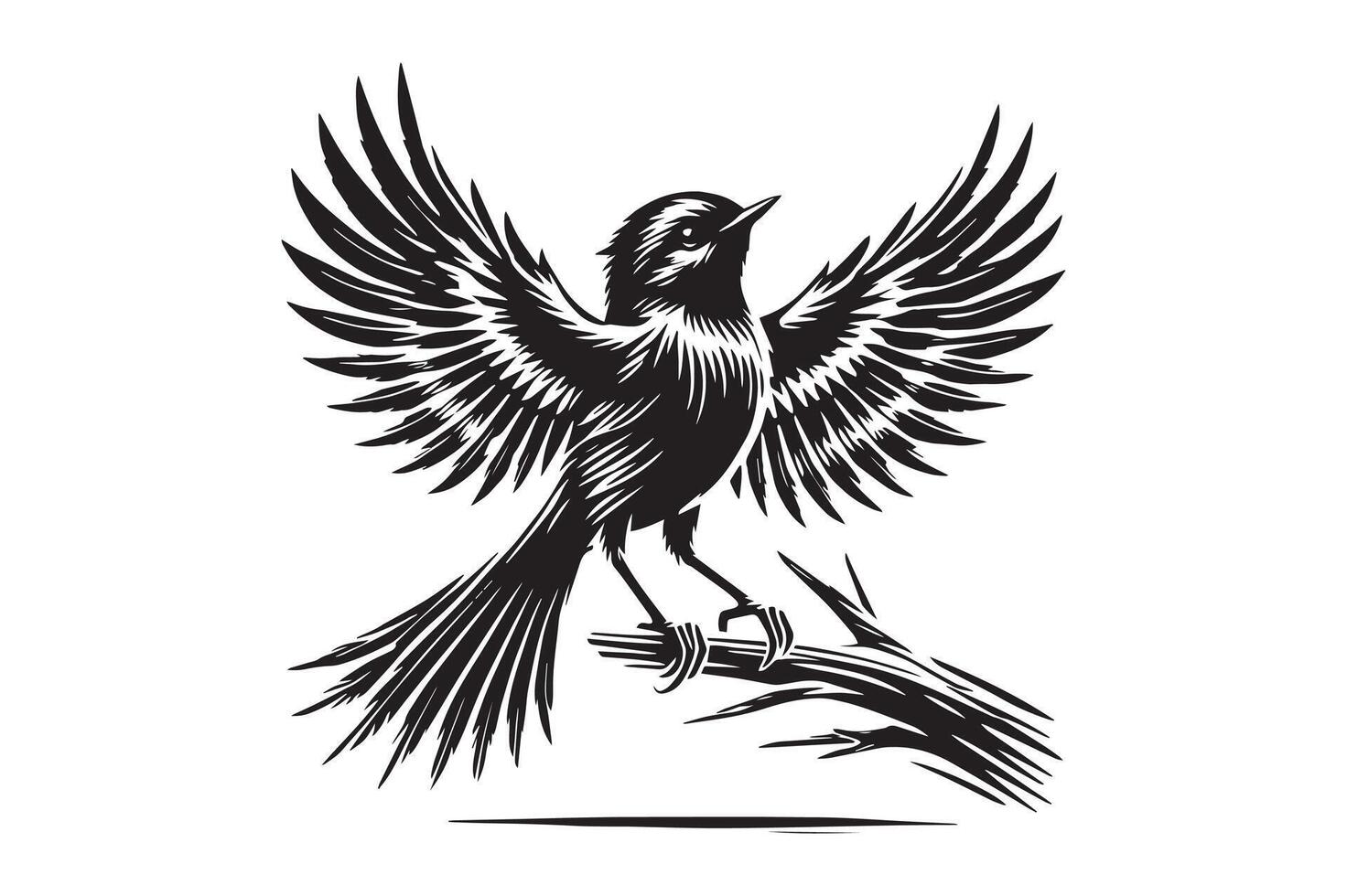 House Sparrow Silhouette Design Sparrow Bird vector