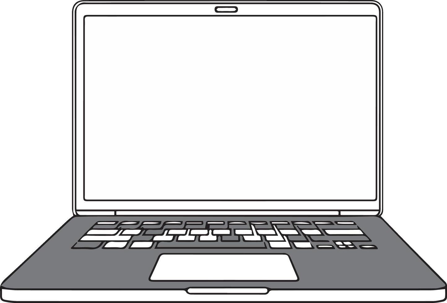 Laptop computer with blank screen illustration vector