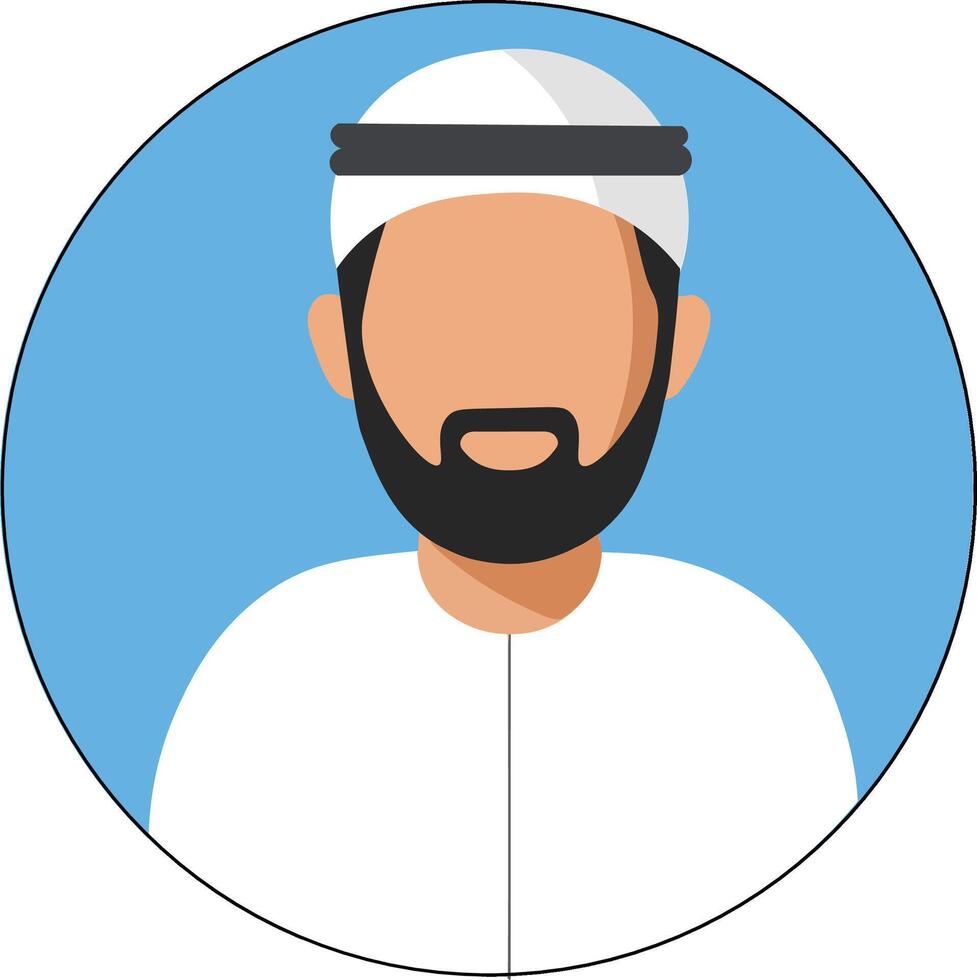 A man in a white shirt and beard avatar vector